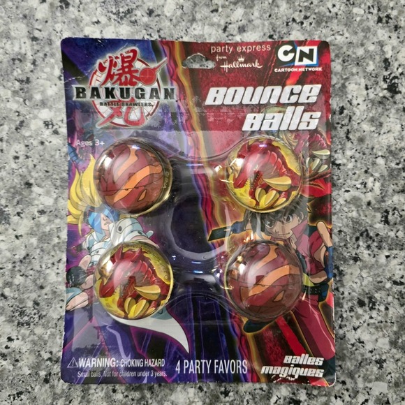 Bakugan Other - Bakugan Bounce Balls 4 Party Favors 2009 Spin Master‎ Cartoon Network NOS